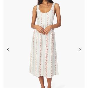 {We Wore What} Corset Victorian Floral Stripe Midi Dress NWT - Medium